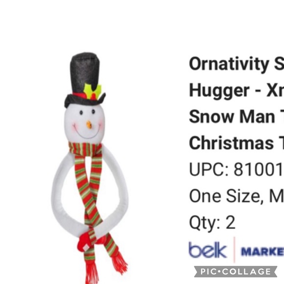 Snowman hug Christmas Tree Topper New, Qty 1 - Picture 2 of 4